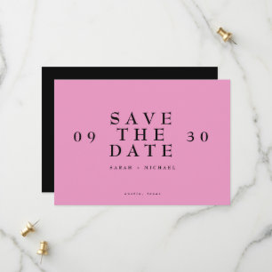 Einfach Moderne Text Nur Heiß Rosa Hochzeit Save The Date