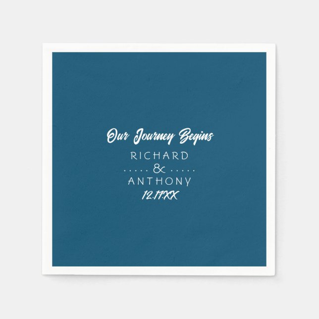 Einfach moderne, trendige Hochzeit Serviette (Vorderseite)