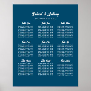 Einfach moderne, trendige Hochzeit Sitzordnung Poster