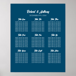 Einfach moderne, trendige Hochzeitssitzkarte Poster