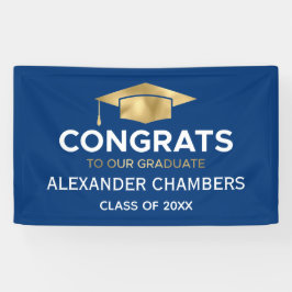 Einfach moderner Blue Gold Abschluss Banner