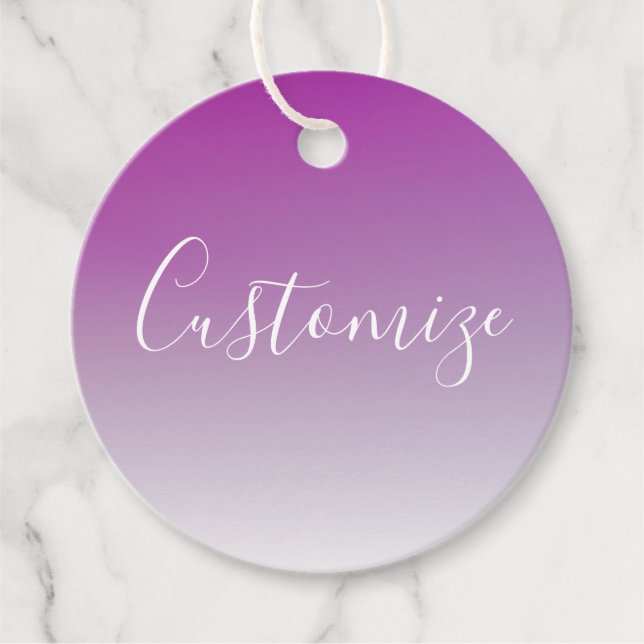 Einfach moderner Minimalismus Lila Ombre Gradient Geschenkanhänger (Vorderseite)