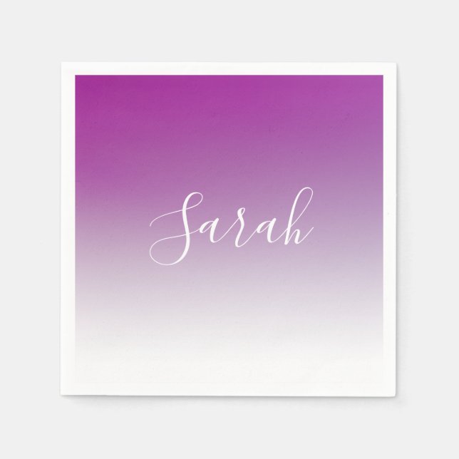 Einfach moderner Minimalismus Lila Ombre Gradient Serviette (Vorderseite)