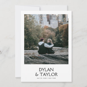 Einfach moderner Name Gerahmt 2-Foto Save The Date