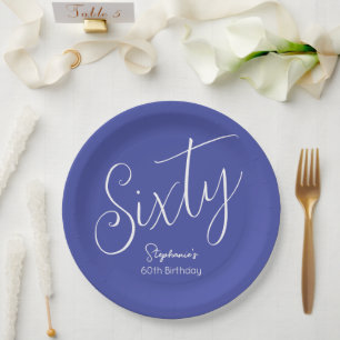 Einfach moderner Script Lavender Lila 60. Geburtst Pappteller