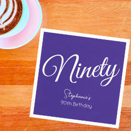 Einfach modernes Drehbuch Lila 90. Geburtstag Serviette