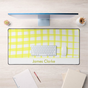 Einfach modernes Gelbgitterdesign Schreibtischunterlage
