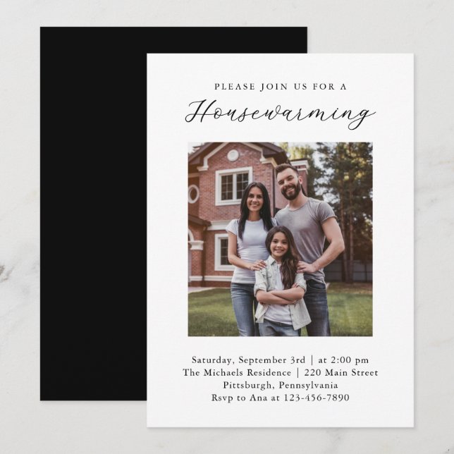 Einfach modernes neues Zuhause Housewarming Foto l Ankündigung (Vorne/Hinten)