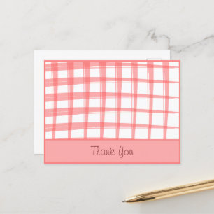 Einfach modernes rotes Gitterdesign Postkarte