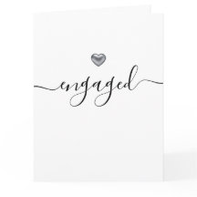 Einfach modernes Silberherz Weiß Verlobt