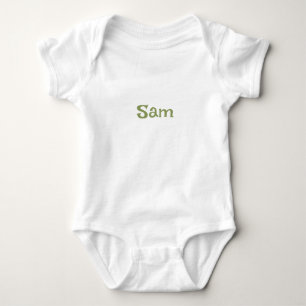 Einfach Moosgrün personalisierter Name Baby Strampler