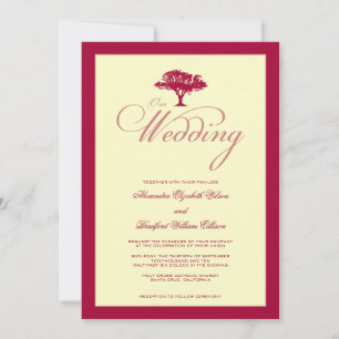 Einfach Nature Red Tree Formal Wedding Einladung