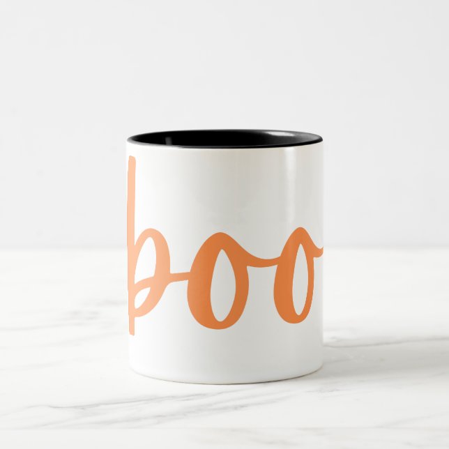 Einfach Niedlich Spooky Halloween White Boom Zweifarbige Tasse (Mittel)