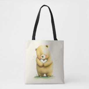 Einfach Niedlicher Sad Bär mit einem Herz-Artwork