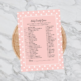 Einfach Niedliches Pink Bow Baby Candy Shower Game Einladung