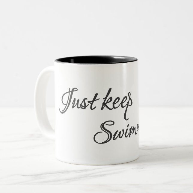 Einfach nur Behalten Schwimmen Zweifarbige Tasse (Vorderseite Links)