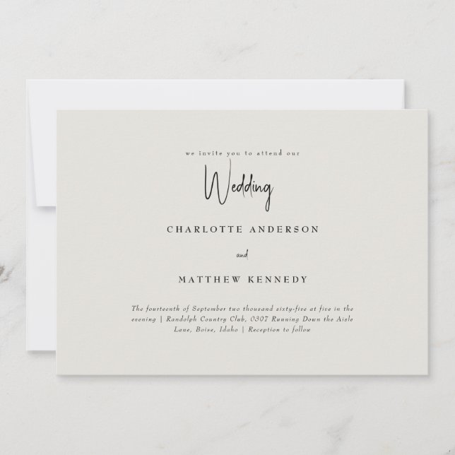 Einfach nur, dass wir keine Eltern Hochzeit schrei Einladung (Vorderseite)