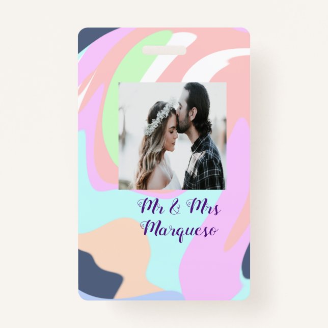 Einfach nur den Namen Foto Pastellfarbe hinzufügen Ausweis (Vorderseite)