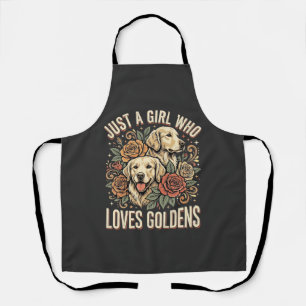Einfach nur ein Mädchen, das Golden Retriever lieb Schürze