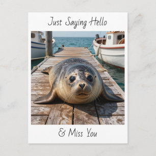 Einfach nur Hallo sagen In Kontakt bleiben Süße Postkarte
