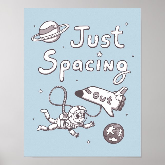 Einfach nur in Space Puns Doodle Poster auspacken (Vorne)