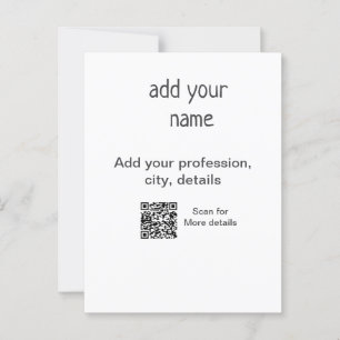 Einfach nur minimalen Zusatz des Textnamen QR Tite Postkarte