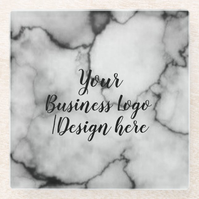 einfach nur minimales Hinzufügen Ihres Logos/Desig Glasuntersetzer (Vorderseite)