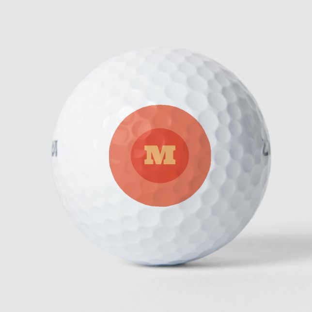 Einfach Orange Monogram modern stilvoll kühl Golfball (Vorderseite)