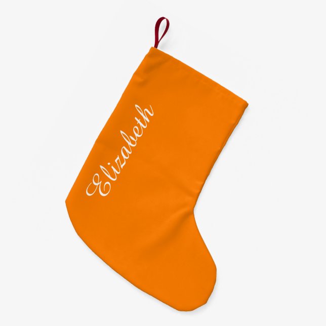 Einfach orange Normallack Kleiner Weihnachtsstrumpf (Vorderansicht (hängend))