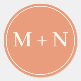 Einfach orangefarbener Anfangskleber mit weißer Mo Runder Aufkleber