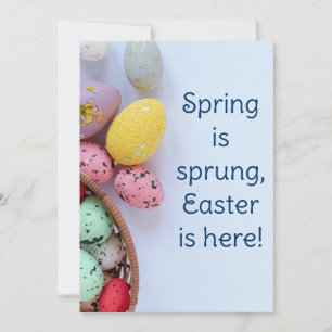 einfach, Ostern ist hier, glücklich Ostern für Fre Feiertagskarte