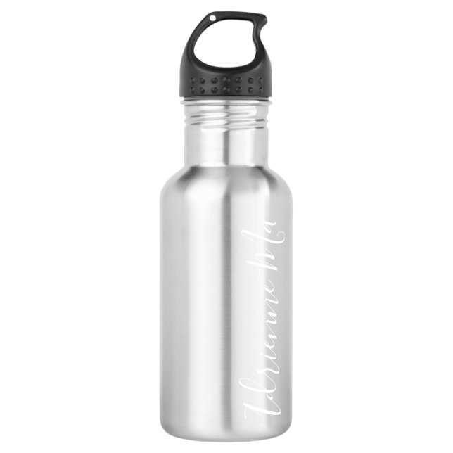 Einfach Personalisiert Lila Edelstahlflasche (Vorderseite)