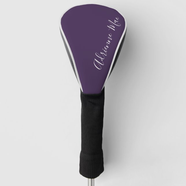 Einfach Personalisiert Lila Golf Headcover (Vorderseite)