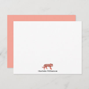Einfach Personalisierte Stationery Pink Tiger Mitteilungskarte