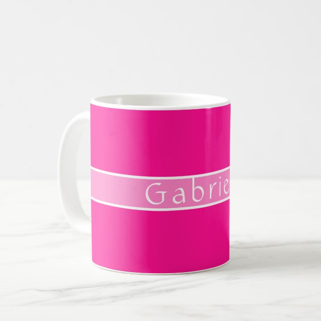 Einfach Personalisiertes Hot Pink Kaffeetasse (Vorderseite Links)