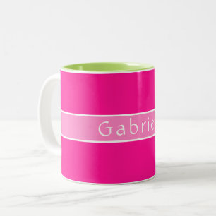 Einfach Personalisiertes Hot Pink Zweifarbige Tasse