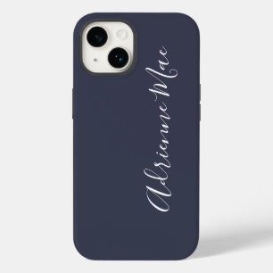 Einfach Personalisiertes Navy Blue iPhone 14 Hülle