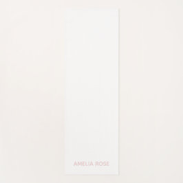 Einfach Personalisiertes Soft Pink in Weiß Yogamatte