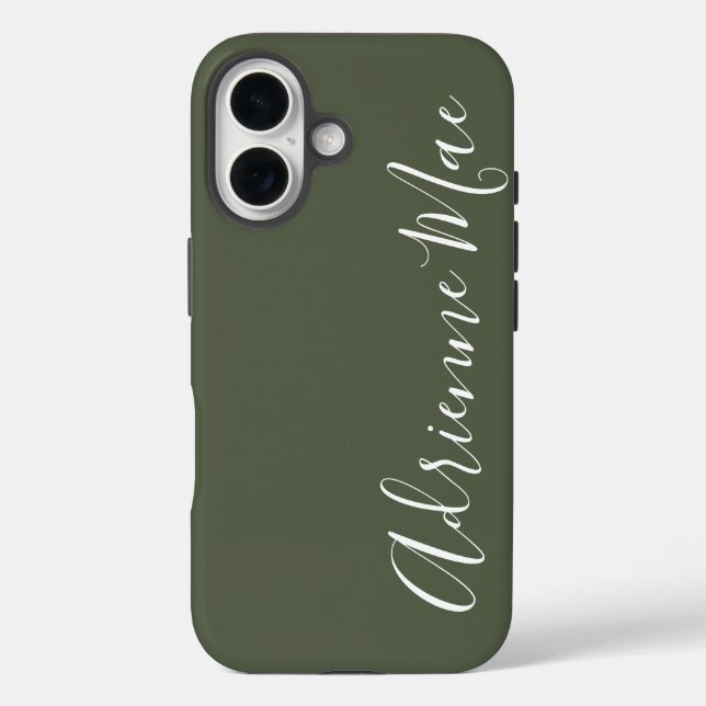 Einfach Personalisiertes Tarngrün Case-Mate iPhone Hülle (Rückseite)