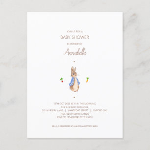Einfach Peter the Rabbit Baby Shower Budget Einlad Postkarte