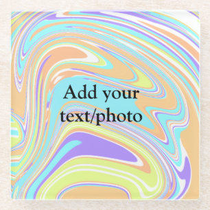 Einfach pink blau orange gelb abstrakt Namen hinzu Glasuntersetzer