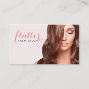Einfach Pink Lash Salon Foto Business Card Visitenkarte