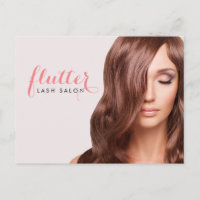 Einfach Pink Lash Salon Foto Werbeaktion Postkarte