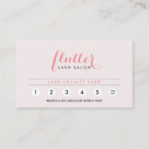 Einfach Pink Lash Salon Loyalty Punch Card Treuekarte