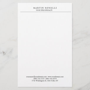 Einfach professionelles Schwarz-Weiß-Minimalist Briefpapier