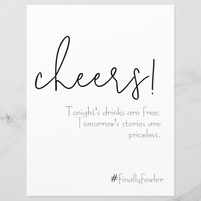 Einfach quaint Open Bar Sign (Vorderseite)