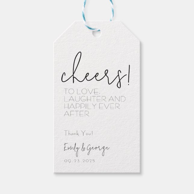 Einfach Quaint Wine Shooter Gefallen Tag Geschenkanhänger (Vorderseite)