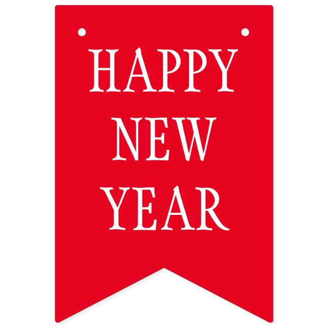 Einfach RAINBOW Farben und Text: GLÜCKLICHES NEUJA Wimpelkette (Erste Fahne)