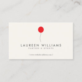 Einfach Red Balloon II Event Planner, Party Planne Visitenkarte