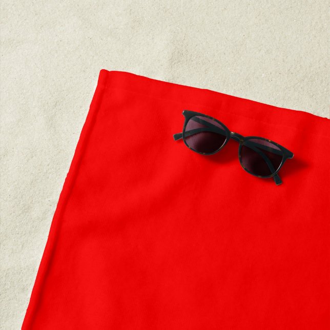 Einfach Red Solid Color Anpassen Strandtuch (Beispiel)